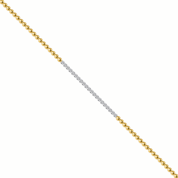 LADIES BRACELET 1.00CT ROUND DIAMOND 14K YELLOW GOLD