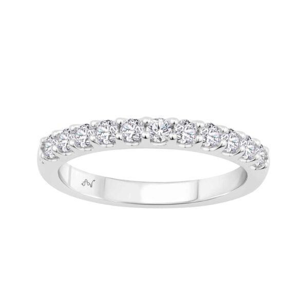 LADIES BAND 0.50CT ROUND DIAMOND 14K WHITE GOLD