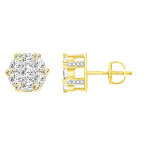 LADIES EARRINGS 0.25CT ROUND DIAMOND 10K YELLOW GOLD