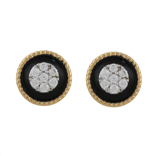 LADIES EARRINGS 0.25CT ROUND DIAMOND 14K YELLOW GOLD