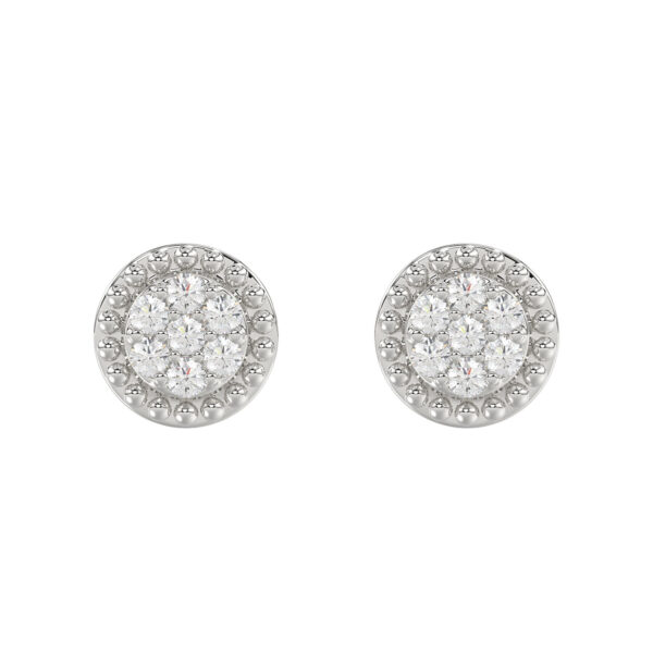 LADIES EARRINGS 0.20CT ROUND DIAMOND 14K WHITE GOLD