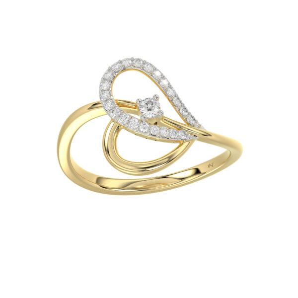 LADIES RING 0.15CT ROUND DIAMOND 10K YELLOW GOLD