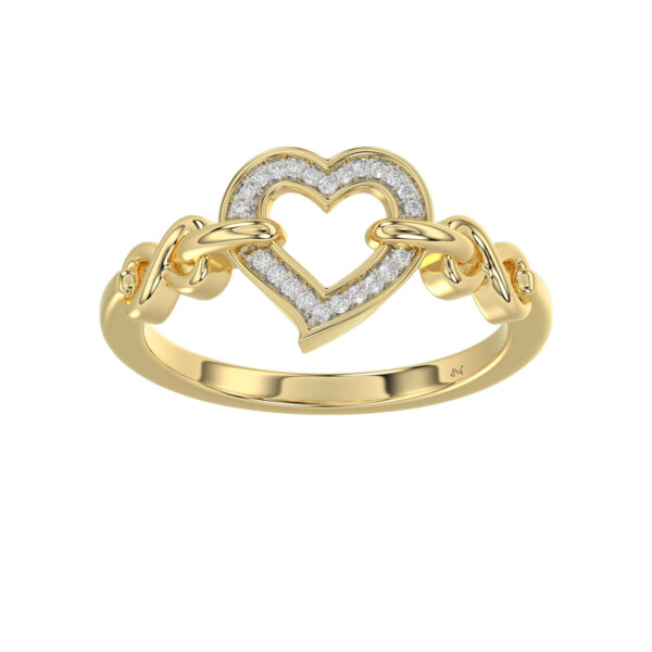 LADIES RING 0.05CT ROUND DIAMOND 10K YELLOW GOLD