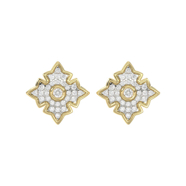 LADIES EARRING 0.25CT ROUND DIAMOND 10K YELLOW GOLD