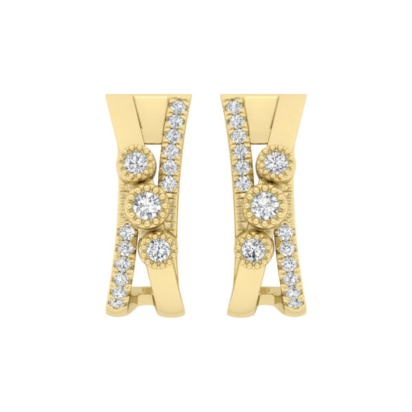 LADIES EARRINGS 0.30CT ROUND DIAMOND 10K YELLOW GOLD