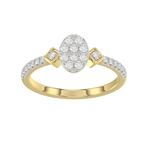 LADIES RING 0.33CT ROUND DIAMOND 10K YELLOW GOLD