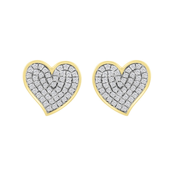 LADIES EARRINGS 0.20CT ROUND DIAMOND 10K YELLOW GOLD