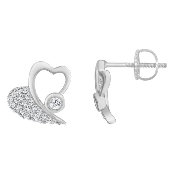LADIES EARRINGS 0.20CT ROUND DIAMOND 10K WHITE GOLD