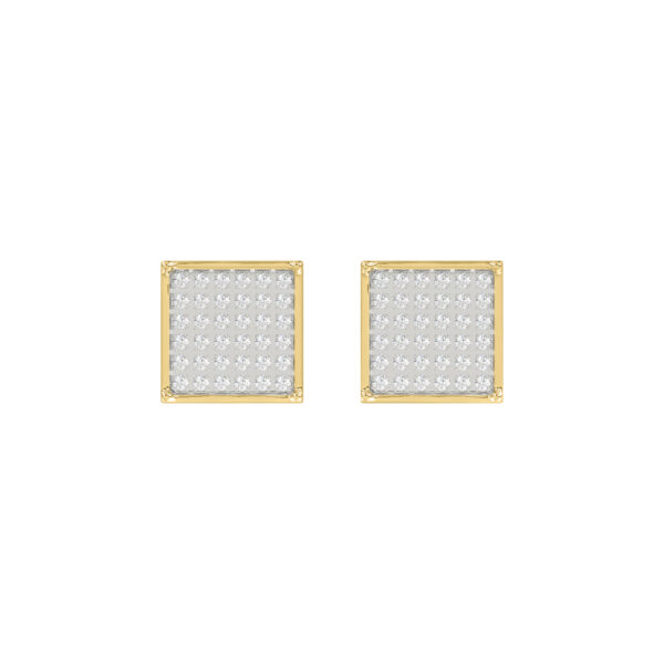 10K Yellow Gold 0.25Ct Round Diamond 4 Prong Yuva Earrings Elegant Fashion Earrings Jewelry