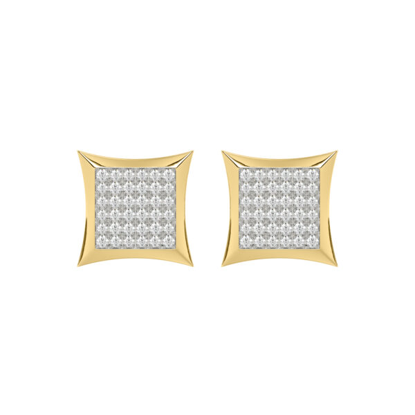 Yellow Gold 0.25Ct Round Diamond Kite Design Cluster Earrings Elegant Yuva Fashion Earrings