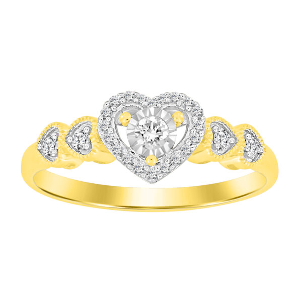 LADIES RING 0.16CT ROUND DIAMOND 10K YELLOW GOLD