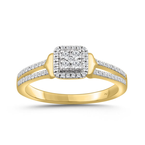 LADIES RING 0.20CT ROUND DIAMOND 10K YELLOW GOLD