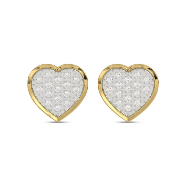 MEN'S HEART YUVA EARRING 0.10CT ROUND DIAMOND 10K YELLOW GOLD